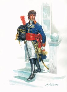 Ganzkörperporträt von Joachim Murat (1767-1815) als junger Soldat - Illustration von Giuseppe Rava von Giuseppe Rava