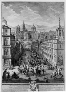 Santa Maria Maggiore von der Piazza delle Quattro Fontane aus von Giuseppe Vasi