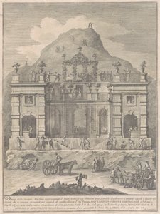 Die Seconda Macchina für die Chinea von 1778: Eine Wohnung in der Nähe von Monte Testaccio von Giuseppe Vasi, after Giuseppe Palazzi