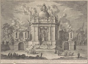 Die Prima Macchina für die Chinea von 1771: Der Tempel des Asklepios