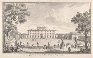Die königliche Villa genannt il Poggio Imperiale, Ansicht..., 1744