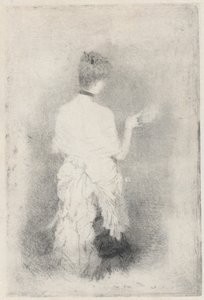 Elegante junge Frau von hinten gesehen