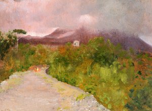 Fumarole des Vesuvs, ca. 1871, von Giuseppe De Nittis, Öl auf Leinwand von Giuseppe or Joseph de Nittis