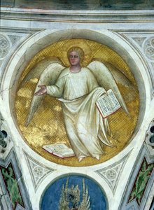 Engel in einem Oculus, 1360-70 von Giusto di Giovanni de Menabuoi