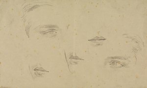 Studien von Augen und Mündern, Seite aus einem Skizzenbuch von Glyn Warren Philpot