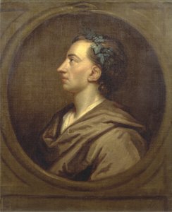 Alexander Pope (1688-1744) Profil, mit Efeu gekrönt von Godfrey (studio of) Kneller