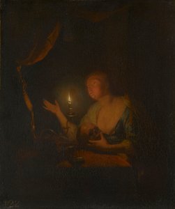 Die reuige Magdalena bei Kerzenlicht
