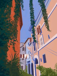 Charmante europäische Straße von Goed Blauw