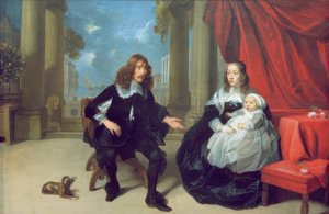 Eine Familie auf der Terrasse von Gonzales Coques