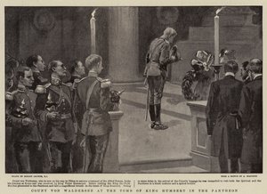 Graf von Waldersee am Grab von König Humbert im Pantheon