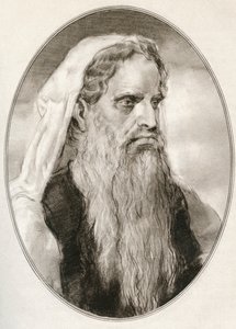 Moses, ein Prophet in den abrahamitischen Religionen, Führer der Israeliten und Gesetzgeber, aus Lebende Biographien religiöser Führer