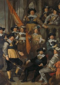 Offiziere und andere Bürgerwehrmänner des XVIII. Bezirks in Amsterdam unter dem Kommando von Hauptmann Albert Bas und Leutnant Lucas Conijn von Govert Flinck