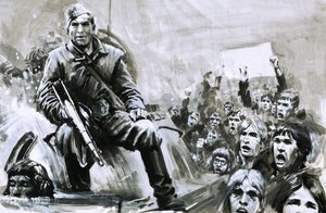 Unbekannter Soldat auf Panzer von Graham Coton