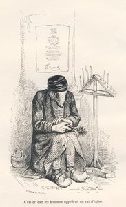 Kirchenmaus. Vignetten illustriert von JJ Granville. Gravur signiert Andrew, Best und Leloir im Teil "Der philosophische Ratte" geschrieben von Edouard Lemoine in "Szenen aus dem privaten und öffentlichen Leben der Tiere". Paris, J. Hetzel und Paulin