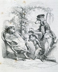 Die zwei Hunde und der Riffler Fuchs - von Grandville von Grandville