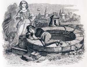 Das Glück und das Kind - Fabeln von La Fontaine von Grandville