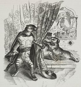 Tiger rückt mit Dolch vor, Karikatur von Jean-Jacques Grandville (1803-1847), Lithographie von Gaetano Riccio aus Poliorama Pittoresco, Nr. 39, 7. Mai von Grandville