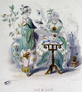 Allegorie von „Tee und Kaffee“ von Grandville, 19. Jahrhundert von Grandville
