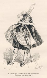 Hund mit Chic. Vignetten illustriert von JJ Granville. Gravur signiert Tamisier im Teil "Le premier feuilleton de Pistolet" geschrieben von Jules Janin in "Scènes de la vie privée et publique des animaux". Paris, J. Hetzel et Paulin von Grandville