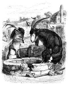Der Fuchs und die Ziege: Fabel von La Fontaine, illustriert von Grandville. von Grandville (1803 47)