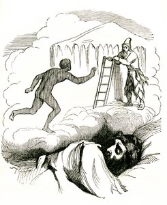 Die Abenteuer von Robinson Crusoe von Daniel De Foe, späte 19. Jahrhundert (Stich) von Grandville (1803 47)