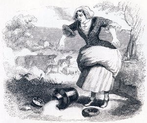 Das Milchmädchen und der Milchtopf von Grandville