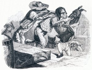 Der Hund, der den Mund seines Herrn am Hals trägt - Fabeln von La Fontaine