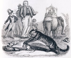 Die Ratte und der Elefant - Fabeln von La Fontaine von Grandville
