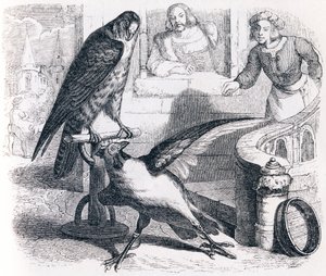 Der Falke und das Huhn von Grandville