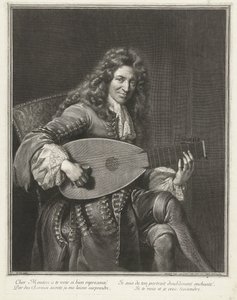 Porträt des Komponisten Charles Mouton (ca. 1626-1710) von Gérard Edelinck