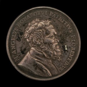 Michelangelo Buonarroti, 1475-1564, italienischer Künstler, Vorderseite, 1673 von Gérard Léonard Hérard