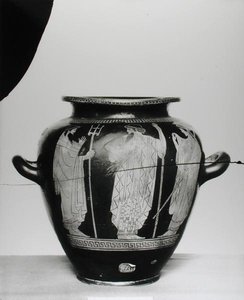 Attische rotfigurige Stamnos, die Poseidon, Zeus und Hera darstellt, 525-400 v. Chr. von Greek
