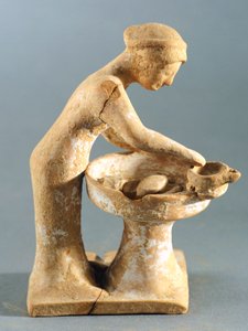 Alltagsszene, Tanagra (Terrakotta) von Greek