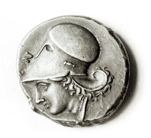 Didrachme des Herakles: Vorderseite zeigt Athena von Greek School