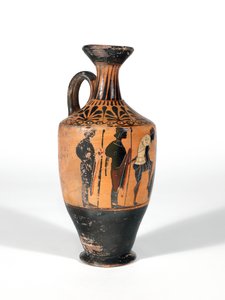 Lekythos, Krieger rüsten sich für die Schlacht, 510-500 v. Chr. von Greek School