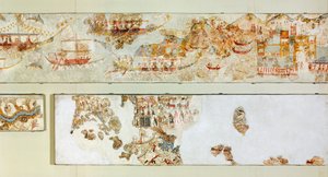 Marineexpeditionen, Akrotiri-Fresko, Thera (heute Santorin), Griechenland, minoische Zivilisation von Greek School