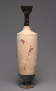 Weißgrundige Lekythos (Grabölkrug), ca. 420 v. Chr. von Greek School