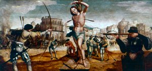 Das Martyrium des heiligen Sebastian, 16. Jahrhundert von Gregorio Lopez