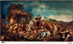 Moses schlägt Wasser aus dem Felsen von Gregorio De Ferrari