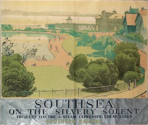 Southsea am silbernen Solent, Plakat für Southern Railways von F. Gregory Brown