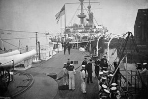 Das Schlachtschiff HMS Resolution, Portsmouth, Hampshire, 1896 von Gregory and Co