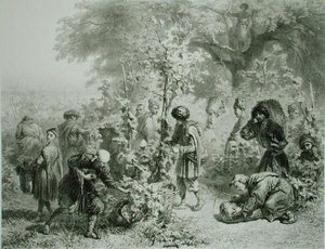 Traubenernte in Kakhetien, Georgien, Tafel 30 aus einem Buch über den Kaukasus von Grigori Grigorevich (after) Gagarin
