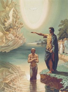 Die Taufe Christi, ca. 1860 (Lithografie)