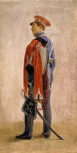 Porträt von P.M. Kunitsky, Husar des Husarenregiments Wilhelm, Prinz von Nassau, 1832 von Grigori Grigorevich Chernetsov
