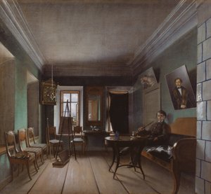Innenansicht des Hauses Bykovs, 1850er von Grigory Vasilievich Yurov