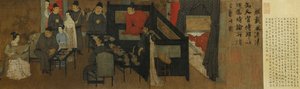 Nächtliche Vergnügungen von Han Xizai (Detail) von Gu Hongzhong (after)