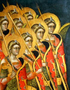 Bewaffnete Engelschar, von Guariento (aktiv 1338-1367 oder 1370) (Detail) von Guariento di Arpo