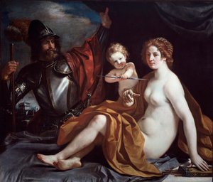 Venus, Mars und Amor von Guercino