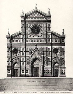 Entwurf für die Fassade von Santa Maria del Fiore oder Duomo in Florenz von Guglielmo Petersen