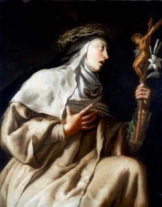 Die heilige Teresa von Ávila vor dem Kreuz, ca. 1621-1663 von Guido Cagnacci